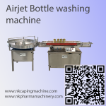 Pick and place type airjet bottle washing machine